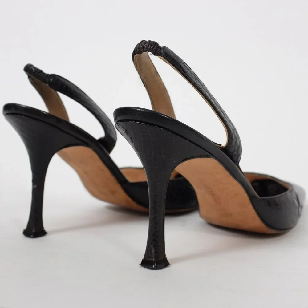 Manolo Blahnik Carolyne crocodile alligator shoes - Picture 7 of 11